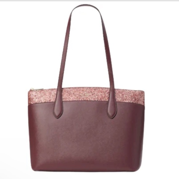 Kate Spade Flash Glitter Tote Satchel (Cherrywood) - NWT $395 MSRP - Picture 5 of 6